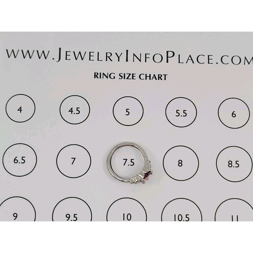 Heart‎ And Cubic Zirconia Female Ring Unknown Stone Sz 7.5 Estate Find - Picture 4 of 4